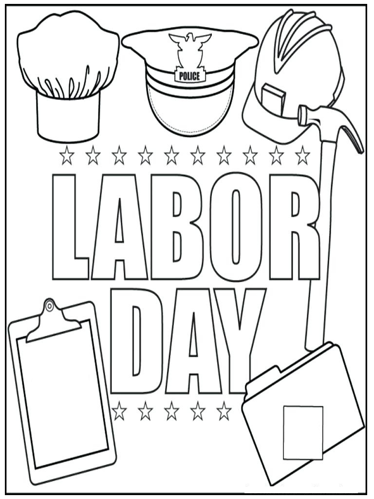 Online coloring book: Labor day coloring book